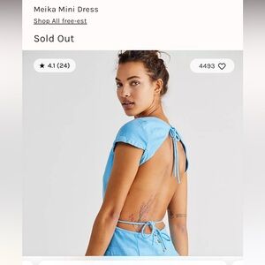 Free people backless mini dress